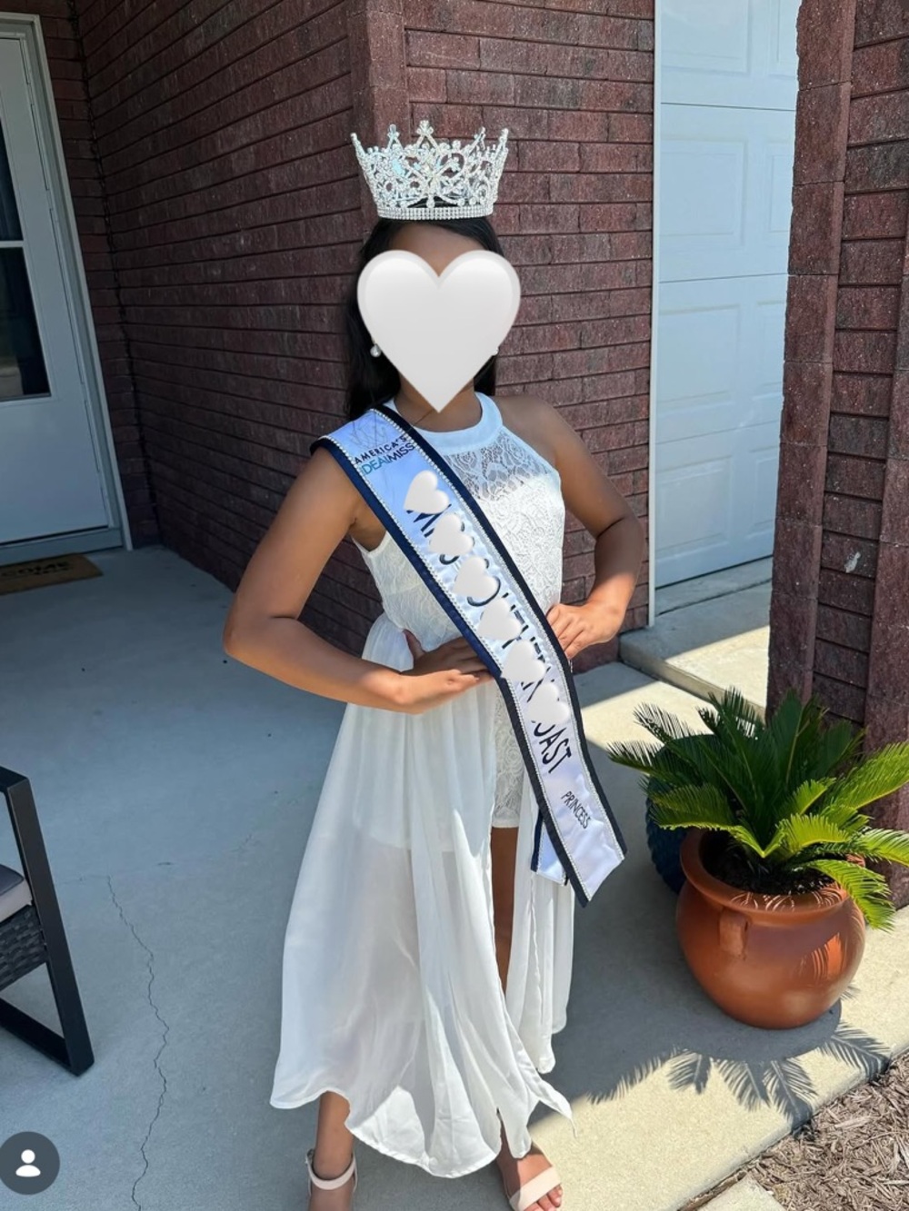 Preteen White Lace Cocktail With Long Overlay
